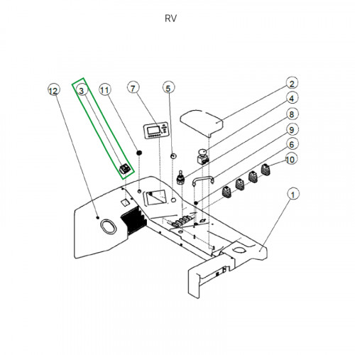 1 - Переключатель стояночного тормоза для ричтрака RV (24V) 